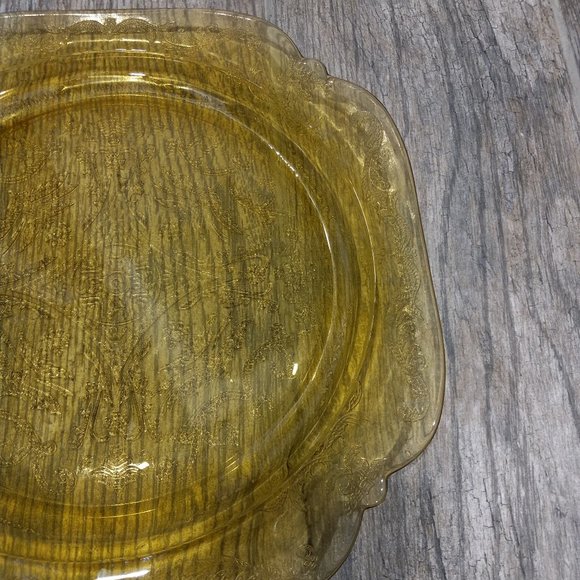 Vintage Federal Glass Recollection Madrid Amber Glass Dinner Plate Sugar Bowl - Picture 6 of 14
